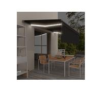 vidaXL Marquise automatique store LED 5x3 m avec capteur de vent Anthracite