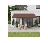vidaXL Store automatique avec LEDs Marron 500x300 cm