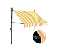 Luifel handmatig uitschuifbaar met LED 100 cm wit en oranje145855