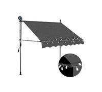 vidaXL Auvent manuel rétractable avec LED 150 cm Anthracite 145863