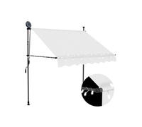 Luifel handmatig uitschuifbaar met LED 150 cm crÃmekleurig145870