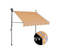vidaXL Auvent manuel rétractable avec LED 150 cm Jaune et bleu