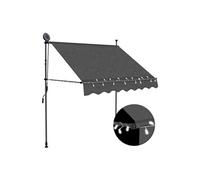 Luifel handmatig uitschuifbaar met LED 200 cm antracietkleurig145864