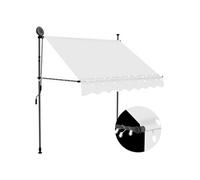 Luifel handmatig uitschuifbaar met LED 200 cm crÃmekleurig145871