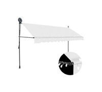 Luifel handmatig uitschuifbaar met LED 350 cm crÃmekleurig145874