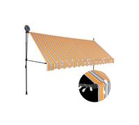 Luifel handmatig uitschuifbaar met LED 350 cm geel en blauw145853