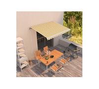 Luifel handmatig uittrekbaar 350x250 cm geel en wit3068878