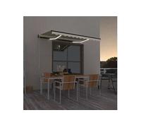 Luifel handmatig uittrekbaar met LED 350x250 cm crÃmekleurig3069082