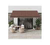 vidaXL Store manuel avec LEDs Marron 400x350 cm