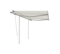 vidaXL Store manuel rétractable avec poteaux 3,5x2,5 m Crème