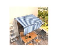 vidaXL Store manuel rétractable avec enrouleur 3,5x2,5m bleu & blanc