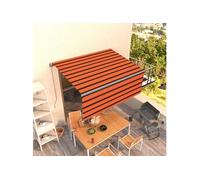 vidaXL Store manuel rétractable avec enrouleur 3x2,5 m Orange & Marron