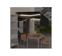 vidaXL Auvent automatique avec store LED Capteur de vent 4x3m Anthracite