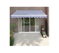 vidaXL Auvent rétractable 3,5x2,5 m Bleu et blanc Tissu et aluminium