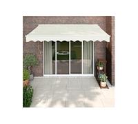 vidaXL Auvent rétractable 3,5x2,5 m tissu et aluminium Crème
