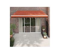 vidaXL Marquise rétractable Orange et brun 3,5x2,5 m Tissu & aluminium