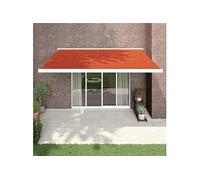 vidaXL Marquise rétractable Orange et brun 4,5x3 m Tissu et aluminium