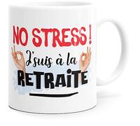 Luigi Collection Mug Humour Retraite No Stress Tasse Message Drôle Collègue. Idée Cadeau Original pour Départ en Retraite Retraité Pot Travail Bureau Homme Femme pour Anniversaire Noël Fête.