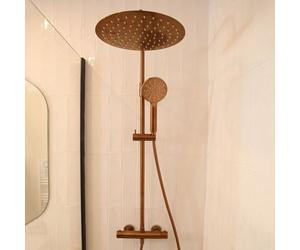 Luisa Colonne de douche avec Mitigeur Thermostatique - Cuivre brossé - Essebagno