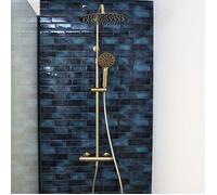 Luisa Colonne de douche avec Mitigeur Thermostatique - Or brossé - Essebagno