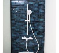 Luisa ensemble barre de douche blanc 3 pièces Essebagno