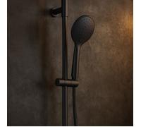Luisa II combiné support de douche 3 pièces gris gun métal Essebagno
