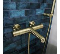 Luisa mitigeur bain-douche thermostatique or brossé Essebagno