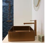 Luisa mitigeur lavabo haut cuivre brossé Essebagno