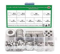 Lukaisen 580 Pcs Rondelle Inox 304 Plates et de Sécurité M2-M12 Joint Plat | M2 M2.5 M3 M4 M5 M6 M8 M10 M12 Rondelles Metal, rondelles de sécurité, Penny Rondelles, Joint Plat pour Vis et Boulons-