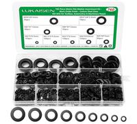 LuKaiSen 760 Pcs Rondelles Plates Noires M2-M12 Acier Carbone pour Vis | M2/M2,5/M3/M4/M5/M6/M8/M10/M12,Rondelles Metal, rondelles de sécurité, Penny Rondelles, Joint Plat pour Vis et Boulons