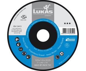 LUKAS 50x disque à tronçonner T41 pour inox 125x1 mm droit | pour meuleuse d'angle | A60Z-BF