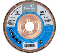LUKAS Disque à lamelles SLTT (ZA-Power), plat incliné pour acier et INOX, Ø 125 mm, grain : 40