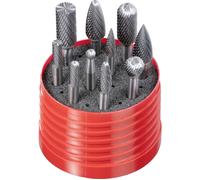 LUKAS HM Jeu de fraises Z7 à denture en croix, jeu de fraises, fraises à queue, outil d'ébavurage, travail de précision, enlèvement rapide de matière, queue de 6 mm, longueur 40 mm, acier - 10 pièces
