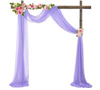 Lukery Mariage Arche Tenture, Extérieur Mariage Rideau Tulle pour Fond de Décor Pelouse Voilage Drapés Mousseline de Soie pour Arche de Mariage, Fête Prénatale, Mariage (75x600cm（20FT）,Violet)