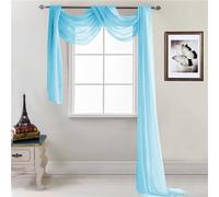Lukery Mariage Arche Tenture, Extérieur Mariage Rideau Tulle pour Fond de Décor Pelouse Voilage Drapés Mousseline de Soie pour Arche de Mariage, Fête Prénatale (52x216 Pouces,Bleu)