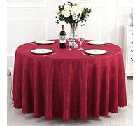 Lukery Nappe Ronde Lavable, Nappe de Table Essuyable Anti-Taches, Jacquard Nappe Taille au Choix, pour Cuisine, Jardin, Exterieur, Restaurants Décoration (Bourgogne,Diamètre 200cm)