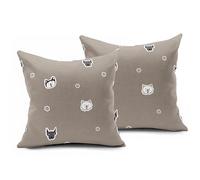Lukery Taie Oreiller 50x75/40x80/65x65/80x80cm Lot de 2, 3D Animal Housse de Coussin, Respirante et Douce Protege Oreiller (Chien Blanc,65x65cm)