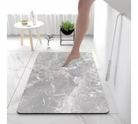 Lukery Tapis de Bain Absorbant Antidérapant, Rectangle Tapis de Cuisine Salle de Bain Diatomite Lavable Absorbant Sèche Rapide Douche Vaisselle - Marbre (Gris Clair 2,40x60cm)