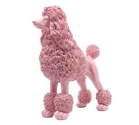 Lukitas Sculpture de Caniche Rose Debout, Statue décorative de Chien, Ornement Animal pour Jardin, Maison, résine 25,4 cm