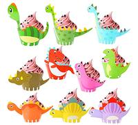 LUKIUP Lot de 20 caissettes à muffins dinosaures - Décoration de gâteau - Décoration de cupcakes - Pour enfants - Garçons et filles - Décoration d'anniversaire