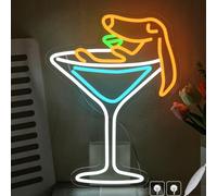 LULANMP Panneau néon à LED pour chien en forme de teckel Martini - Pour chambre à coucher, bar, cave, maison, fête