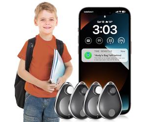 lulaven Lot de 4 traceurs GPS pour enfants, outil de déverrouillage magnétique, étiquette à épingle anti-retrait cachée, fonctionne avec Apple Find My (iOS uniquement), sans frais mensuels, dispositif