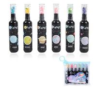 LuLiyLdJ 6 Pièces Mini Surligneurs, Papeterie Kawaii, Kawaii Fourniture, Surligneur Pastel, Surligneur Kawaii, Forme de Bouteille de Vin, pour Traits Fins et épais