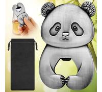 LULLEA Décapsuleur panda mignon - Cadeau pour femmes et hommes - Décoration panda - Cadeau de Noël - Cadeau d'anniversaire pour les amoureux des pandas - Argent