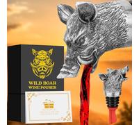 LULLEA Tête de sanglier aérateur de vin 2-en-1 verseur de bouteille et bouchon pour hommes femmes, cadeaux de chasse pour chasseurs, verseurs de bouteille de liqueur bec verseur pour alcools