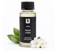 Lulu Candles - Fresh Linen - Huile parfumée de luxe pour diffuseurs d'air froid sans eau - Mélange d'huiles parfumées d'aromathérapie pour la maison ou le bureau - Odeur propre et nette - 120 ml, 4 fl