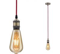 Lum En Susp Neordic Eldar Max1x60w E27 Rouge/Nickel Brossé 230v Métal