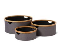 LUMALAND Boîte de Rangement Lot de 3 Ronds Bambou Panier Rangement Déco Boîte...