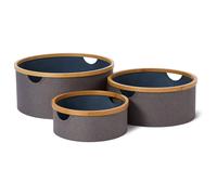 LUMALAND Boîte de Rangement Lot de 3 Ronds Bambou Panier Rangement Déco Boîte...