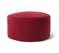 Lumaland Comfort Line Pouf Tabouret intérieur | 25 x 45 cm pour Enfants et Adultes | Coussin Chaise Rond de Sol avec Coutures Fortes | Nettoyage Facile [Rouge]